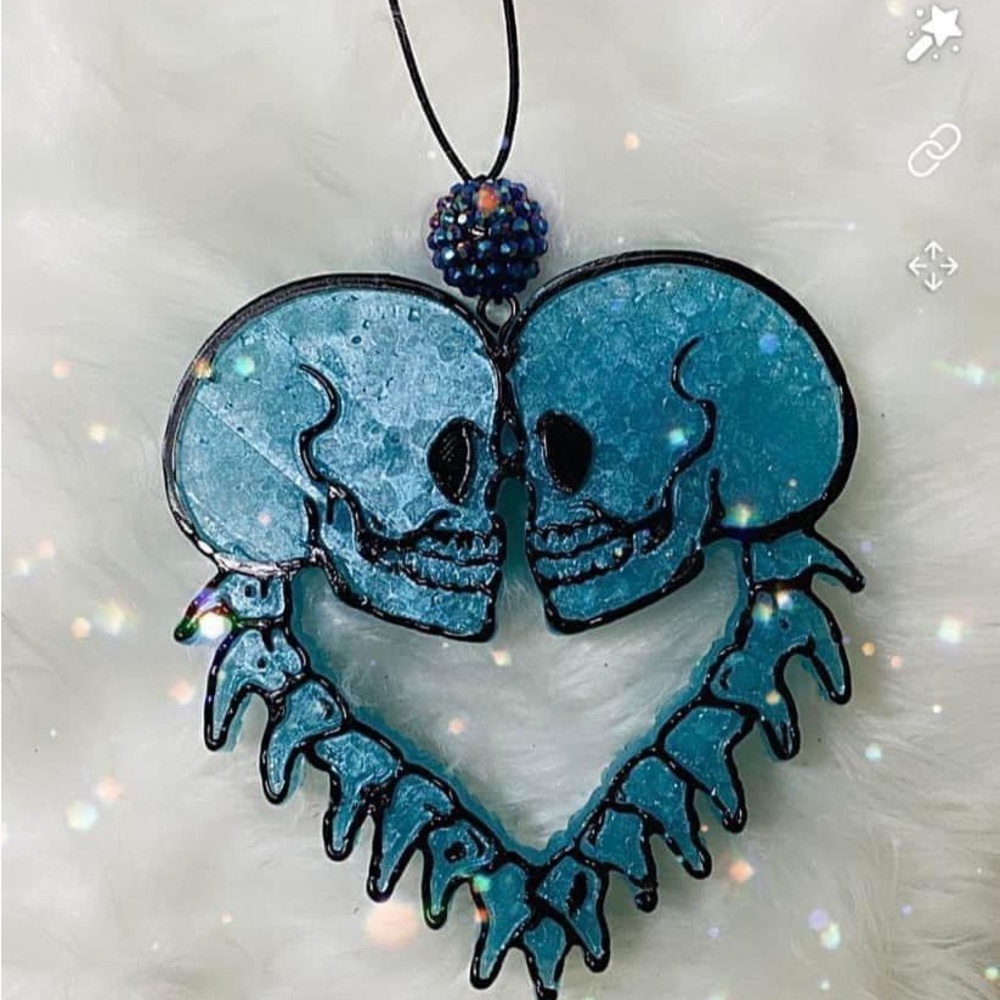 Blue Skull/Heart Car Freshie